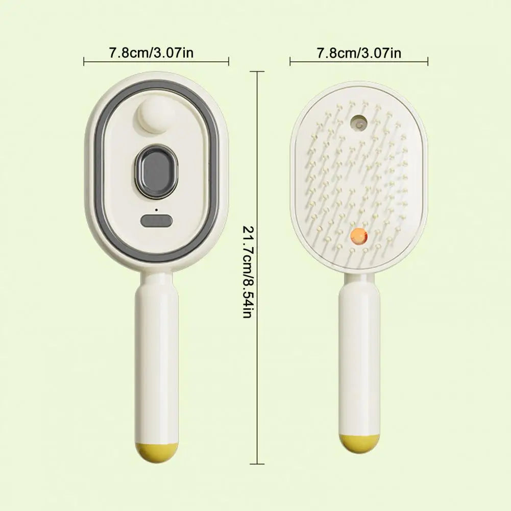 Electric Spray Hair Brush 2-In-1 Misting Hair Brush with Water Spray Reduce Frizz Anti-Static Retractable Steam Massage Comb